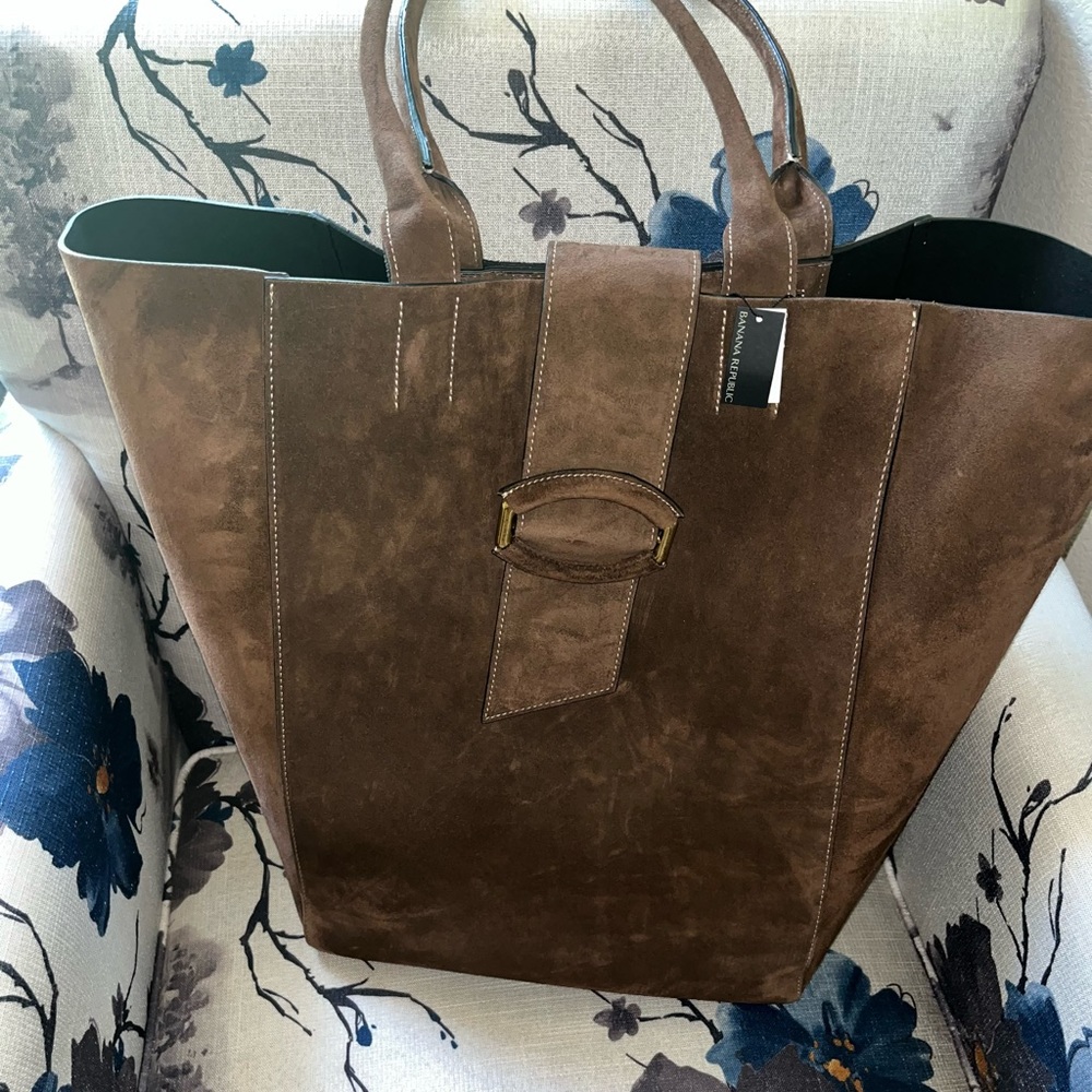 NWT Banana Republic Silva Suede Top Handle Bag